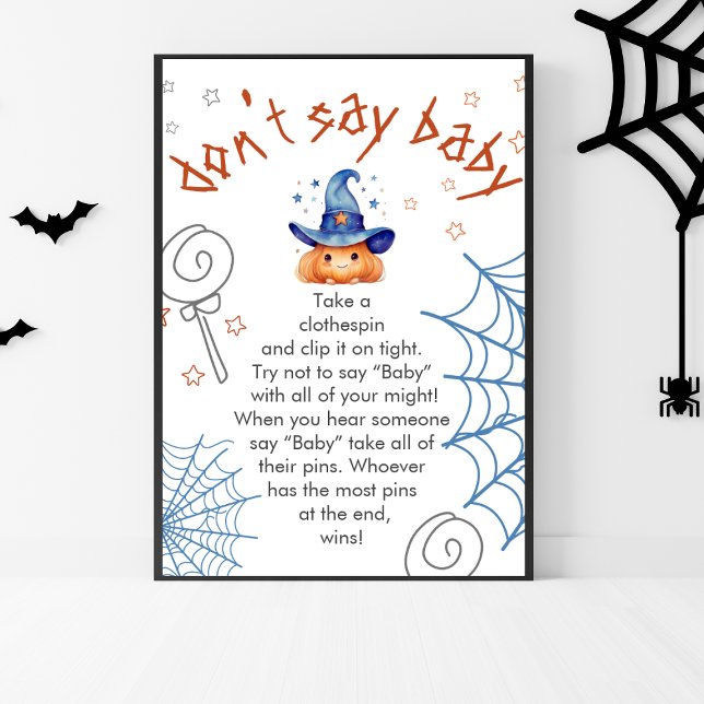 Halloween Baby shower ne pas dire Baby Game Poster (Créateur téléchargé)
