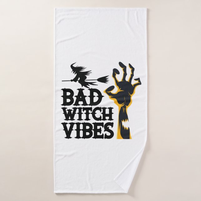 Halloween Bad Witch Vibes Birthday (Serviette de bain)