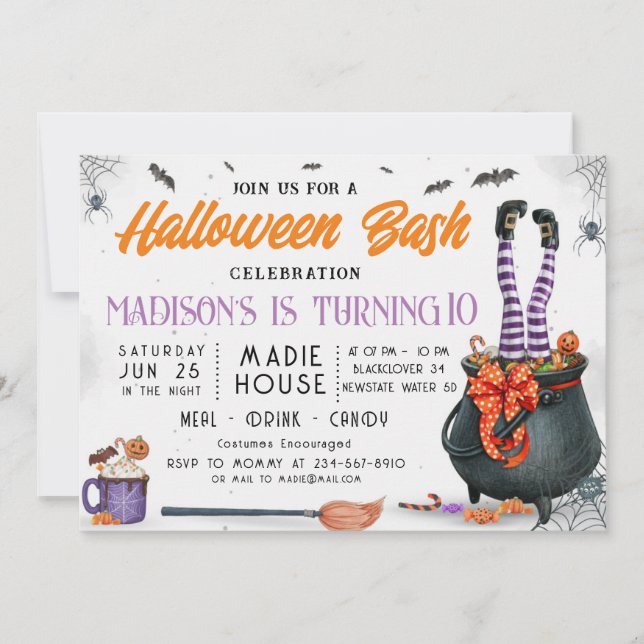 Halloween Bash Anniversaire Invitation Party (Devant)