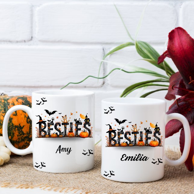 Halloween Besties Nom graphique Mug pour amis (Créateur téléchargé)