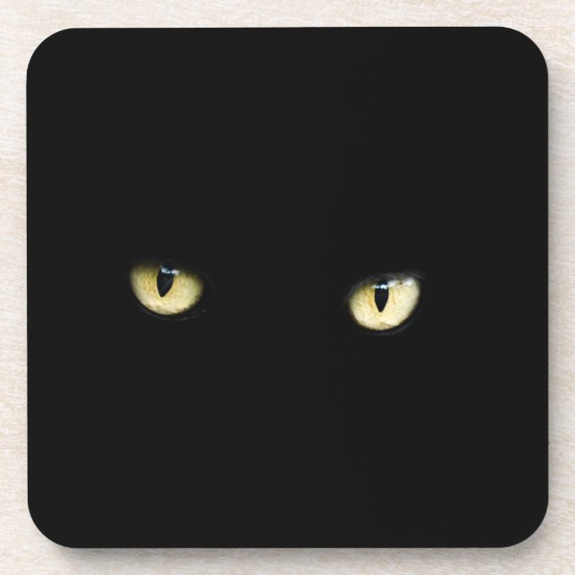 Halloween Black Cat Eyes Dessous de verre en plast (Devant)