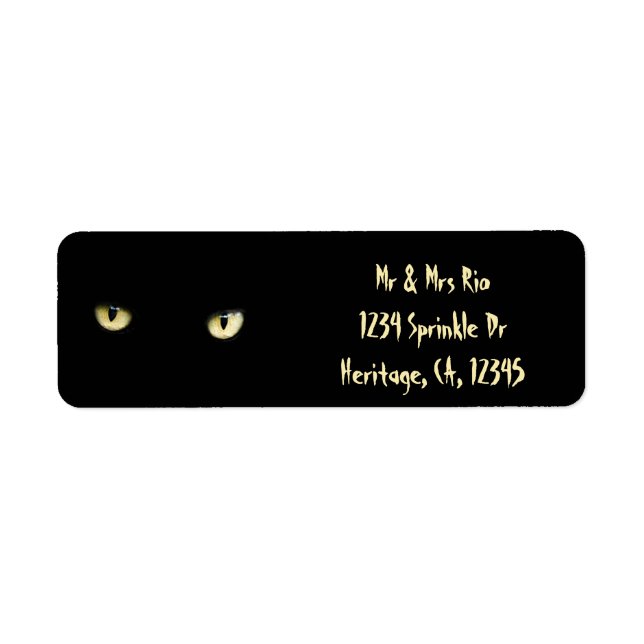 Halloween Black Cat Eyes Personnalisé Étiquettes d (Devant)