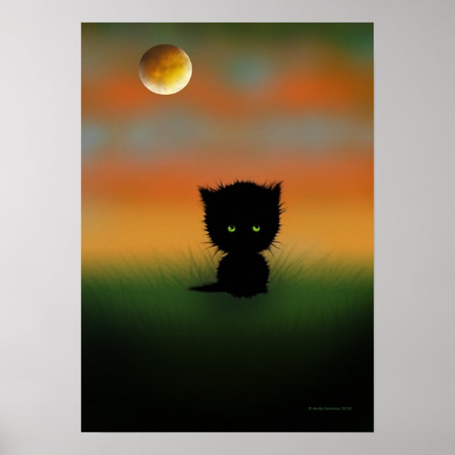 Halloween Black Kitten Poster by Molly Harrison (Devant)