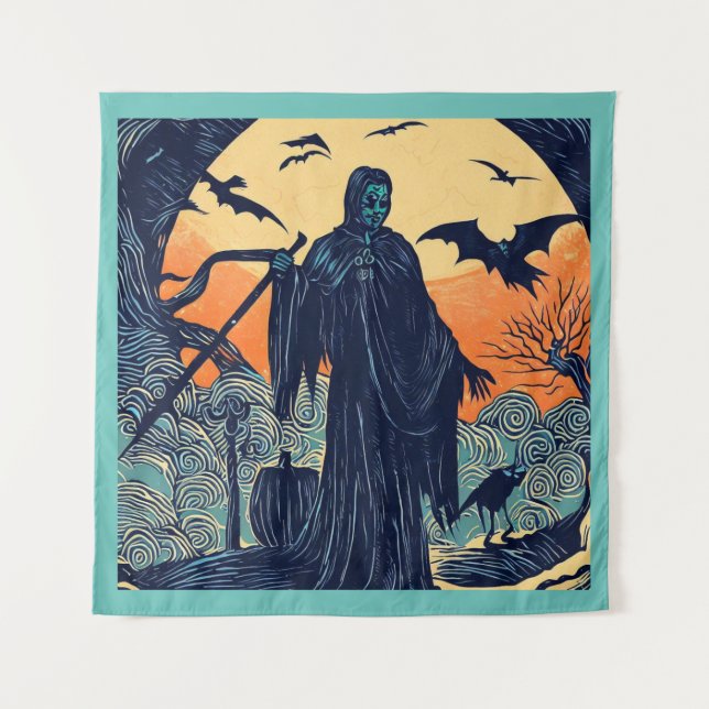 Halloween - Bois Style 3 Tapisserie (Devant)