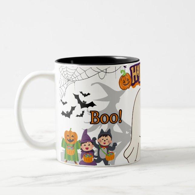 Halloween Boo Mug - mignonne Coupe Éffrayante (Gauche)