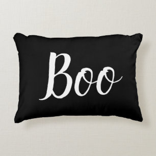 Halloween Boo noir blanc Accent Coussin