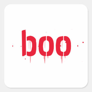 Halloween boo rouge sanglant autocollant carré eff