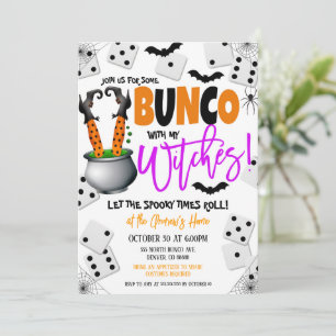 Halloween Bunco avec mon sorcière Invitation
