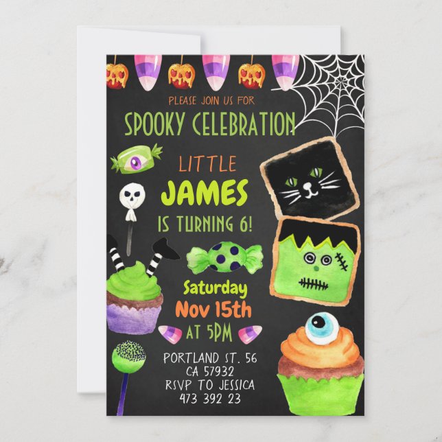 Halloween Candy Cookies Invitation Anniversaire de (Devant)