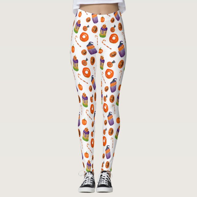 Halloween Candy Cupcake Leggings | Fête du costume (Devant)
