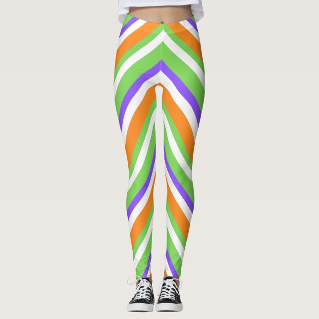 Halloween Candy Swirl Leggings blancs (Devant)