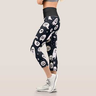 Halloween Capri Leggings éffrayant et Citrouille