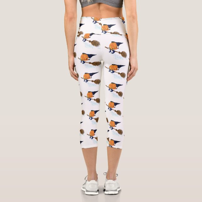 Halloween Capri Leggings Witch Citrouille Voler (Verso)