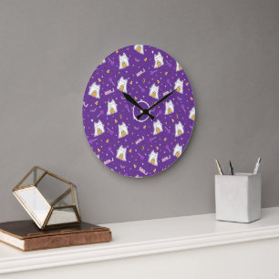 Halloween Cat Ghost Grande horloge