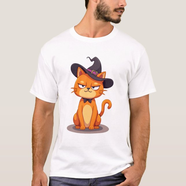 Halloween Cat T-Shirt Kitten Jack O Lantern Kitty  (Devant)