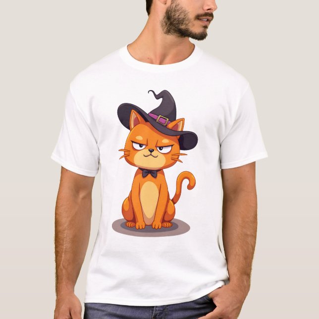 Halloween Cat T-Shirt Kitten Jack O Lantern Kitty  (Devant)
