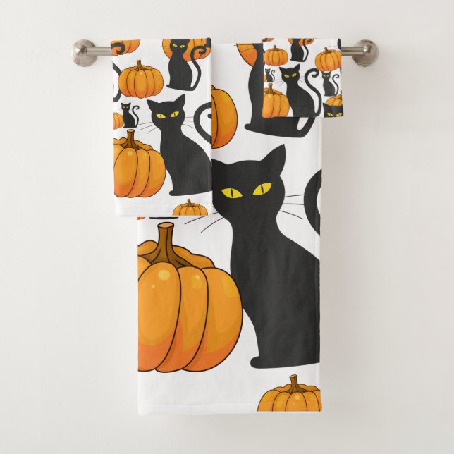 Halloween Chat noir Citrouille amusant (En situation)