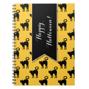 Halloween Chat noir Motif Carnet personnalisé
