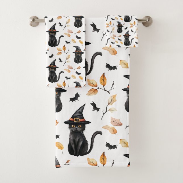 Halloween Chat noir Motif - Chat de cuisine (En situation)