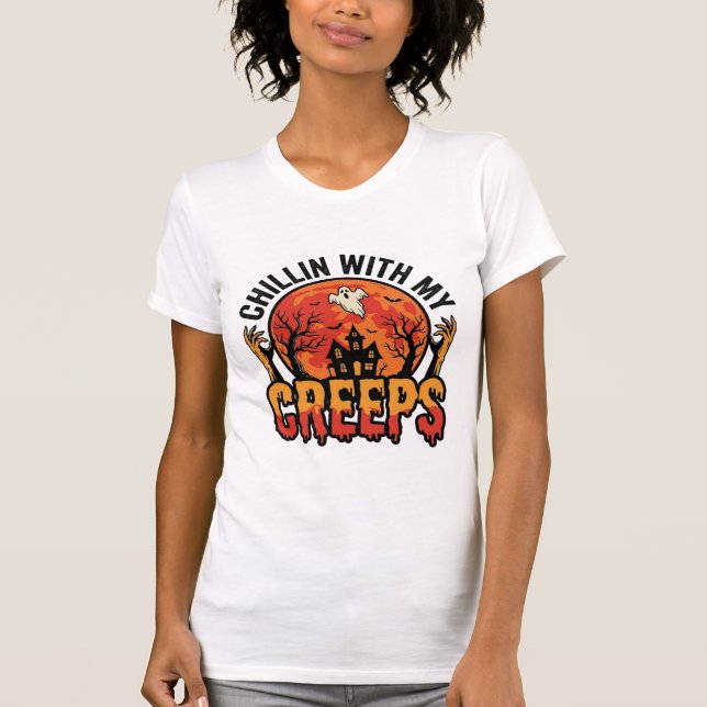 Halloween Chillin avec mes Creeps Vintage T-Shirt  (Devant)