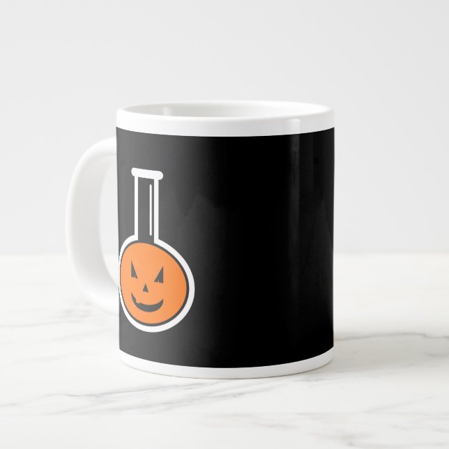 Halloween Chimie Citrouille Géant Café Mug (Devant gauche)