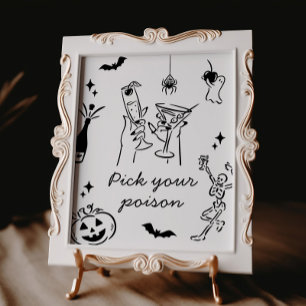 Halloween Choisissez votre poison Cocktail Poster