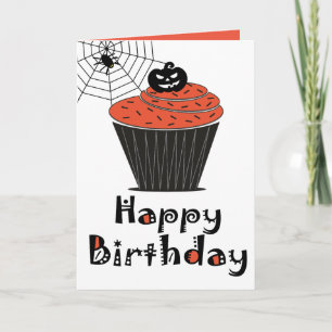 Halloween Citrouille Cupcake Bonne carte d'anniver