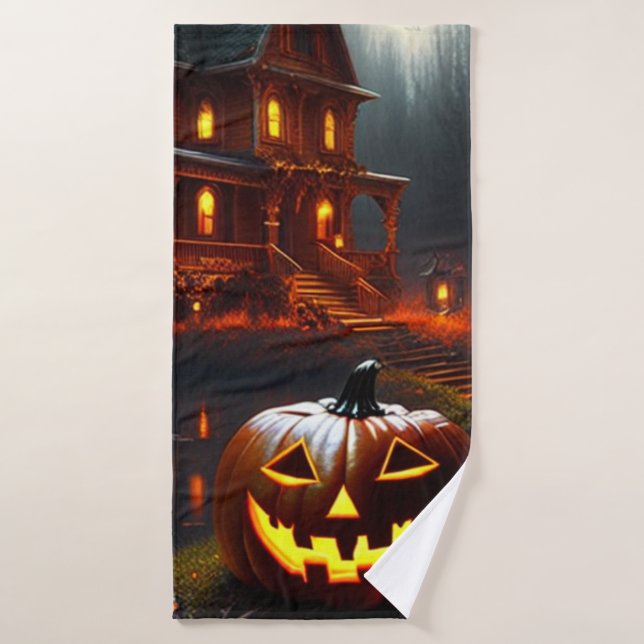 Halloween/citrouille/éffrayant/automne (Serviette de bain)
