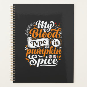 Halloween Citrouille Épice Groupe Sanguin Typograp