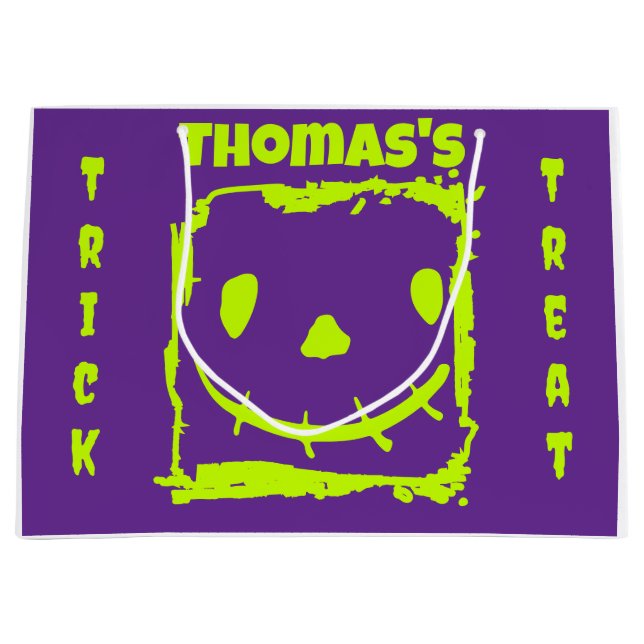 Halloween Citrouille face Trac ou sac de traitemen (Devant)