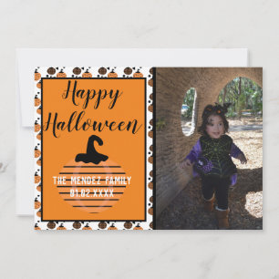 Halloween Citrouille moderne Carte photo Motif