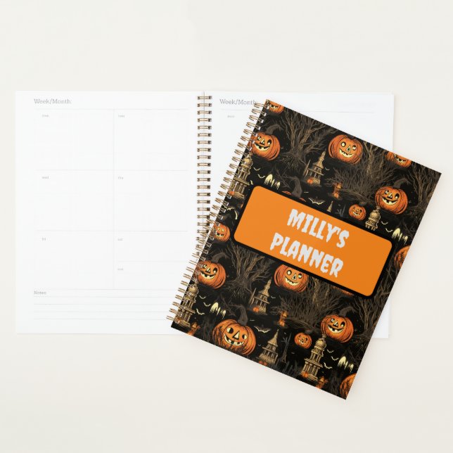 Halloween Citrouille Motif Dark (Devant avec enveloppe)