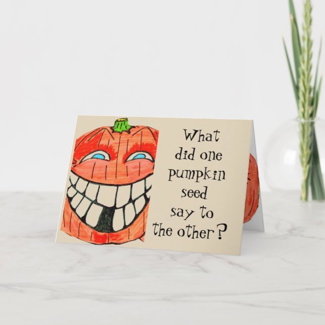 HALLOWEEN CITROUILLE SEED carte de plaisanterie (Devant)