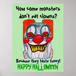 HALLOWEEN CLOWN FIEND poster de plaisanterie