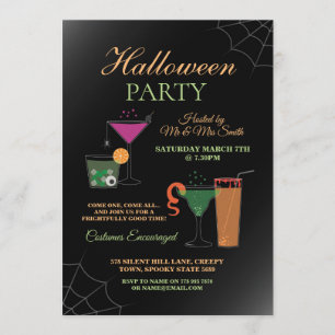 Halloween Cocktail Invitation House Party Éffrayan