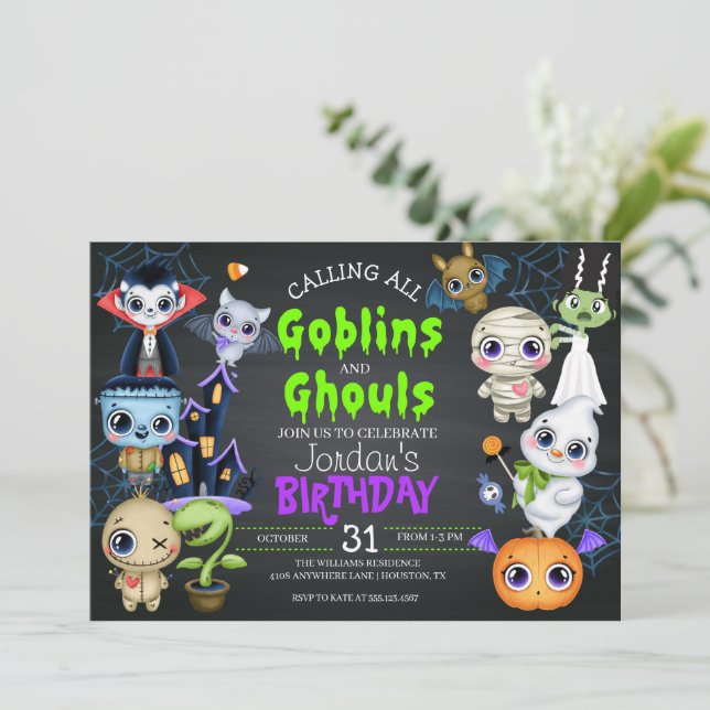 Halloween Costume Anniversaire Invitation (Debout devant)