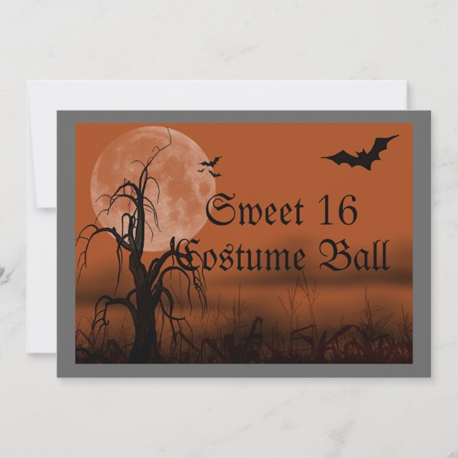 Halloween Costume Ball Sweet sixteen Invitation (Devant)