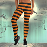 Halloween Costume noir et orange Leggings<br><div class="desc">Halloween leggings costumés noirs et orange. Vous pouvez vous habiller comme une sorcière,  ou un condamné/prisonnier.</div>