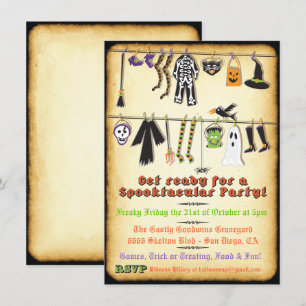 Halloween Costume Party Clothesline invitation