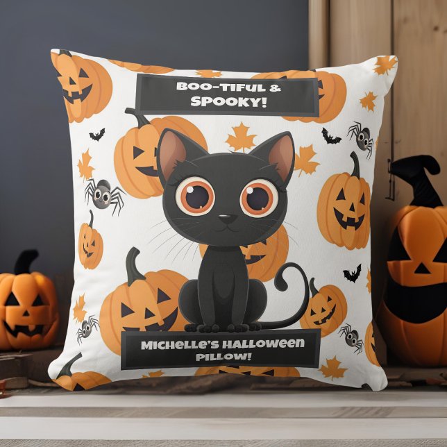 Halloween Coussin - Boo-tiful Chat & Citrouille De (Créateur téléchargé)