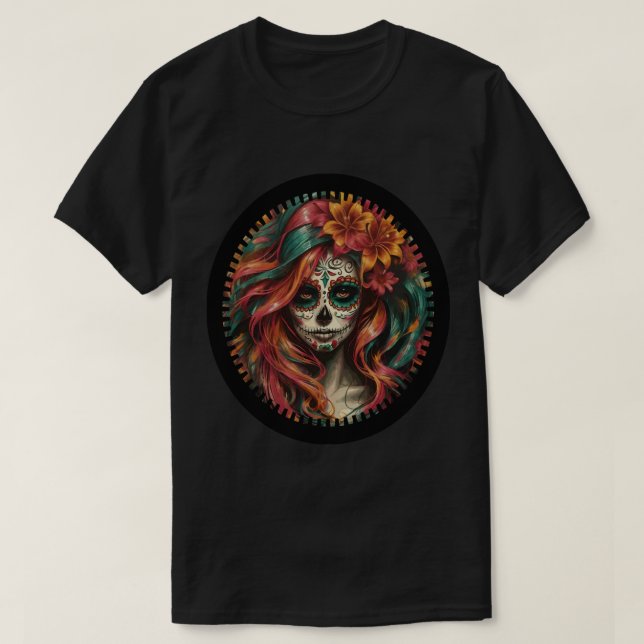 Halloween Crâne à sucre Art Imprimer 1 T-shirt (Design devant)