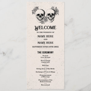 Halloween crâne Bienvenue Menu Cérémonie Mariage