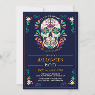 Halloween crâne de sucre Invitation de la fête d'H