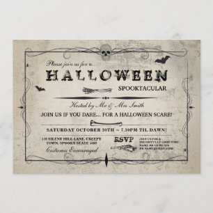 Halloween Crâne Invitation Costume gothique Fête d