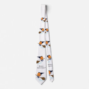 Halloween Cravate sorcière Citrouille Volant Broom