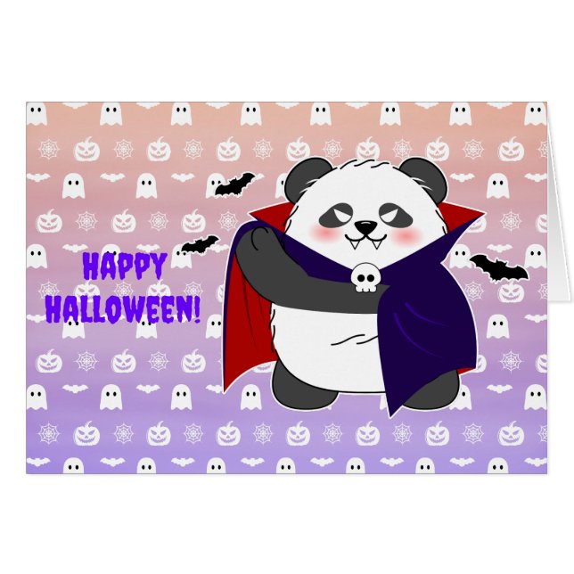 Halloween Cute Baby Panda Dracula Vampire (Devant horizontal)
