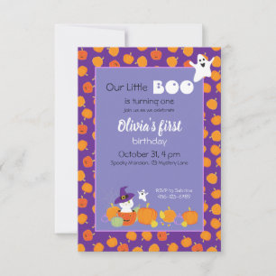 Halloween Cute Chat en Witch Casquette Invitation