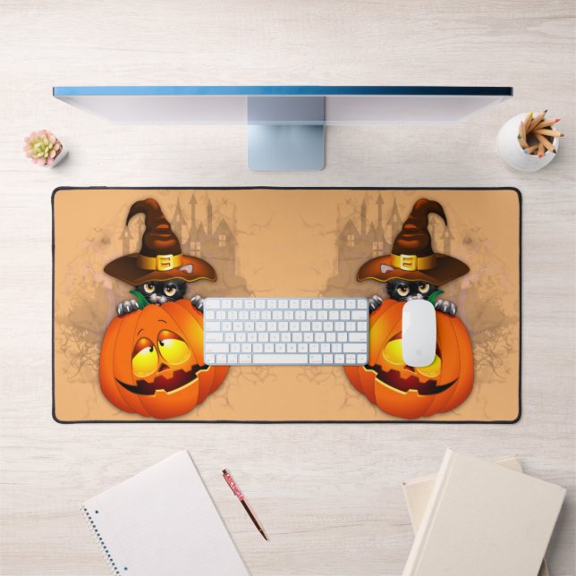 Halloween Cute Kitty Witch et ami Citrouille (Bureau 1)