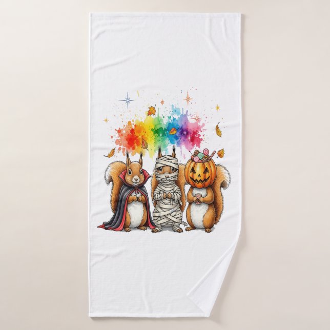 Halloween Cute Squirrels Costume (Serviette de bain)