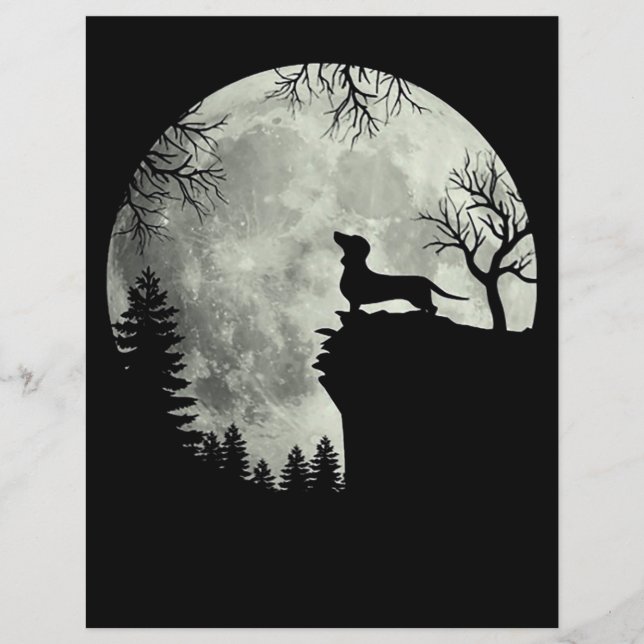 Halloween Dachshund Et Lune (Devant)